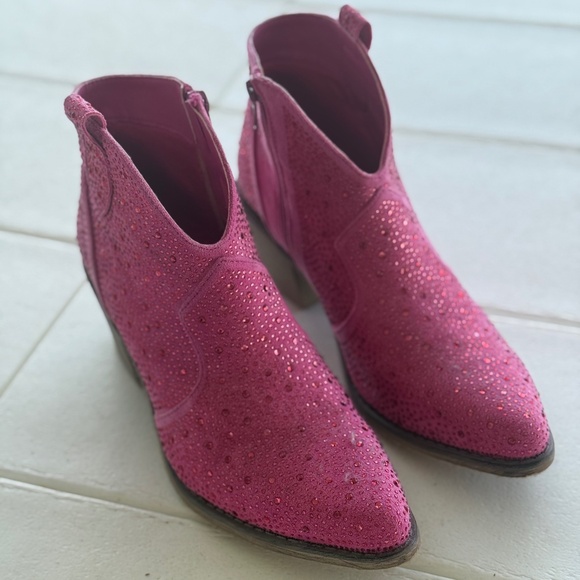 Pink Sparkle Boots Size 9 - Picture 1 of 4